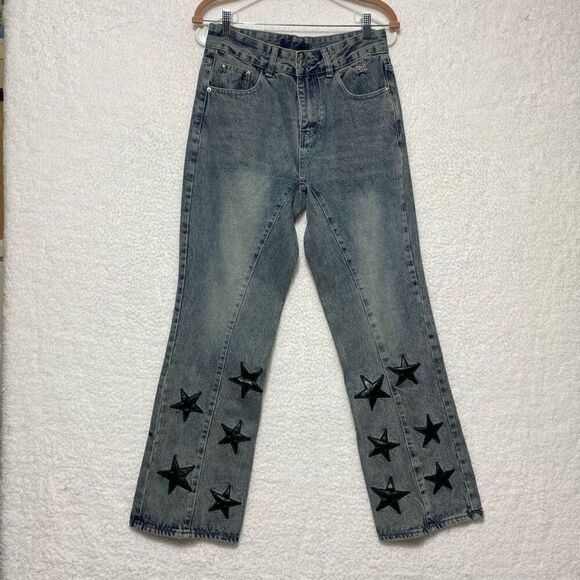 Aelfric Eden Men's Denim Embroidered Stars Skater Jeans Blue Size 30 x 29.5 NWT - Picture 1 of 10
